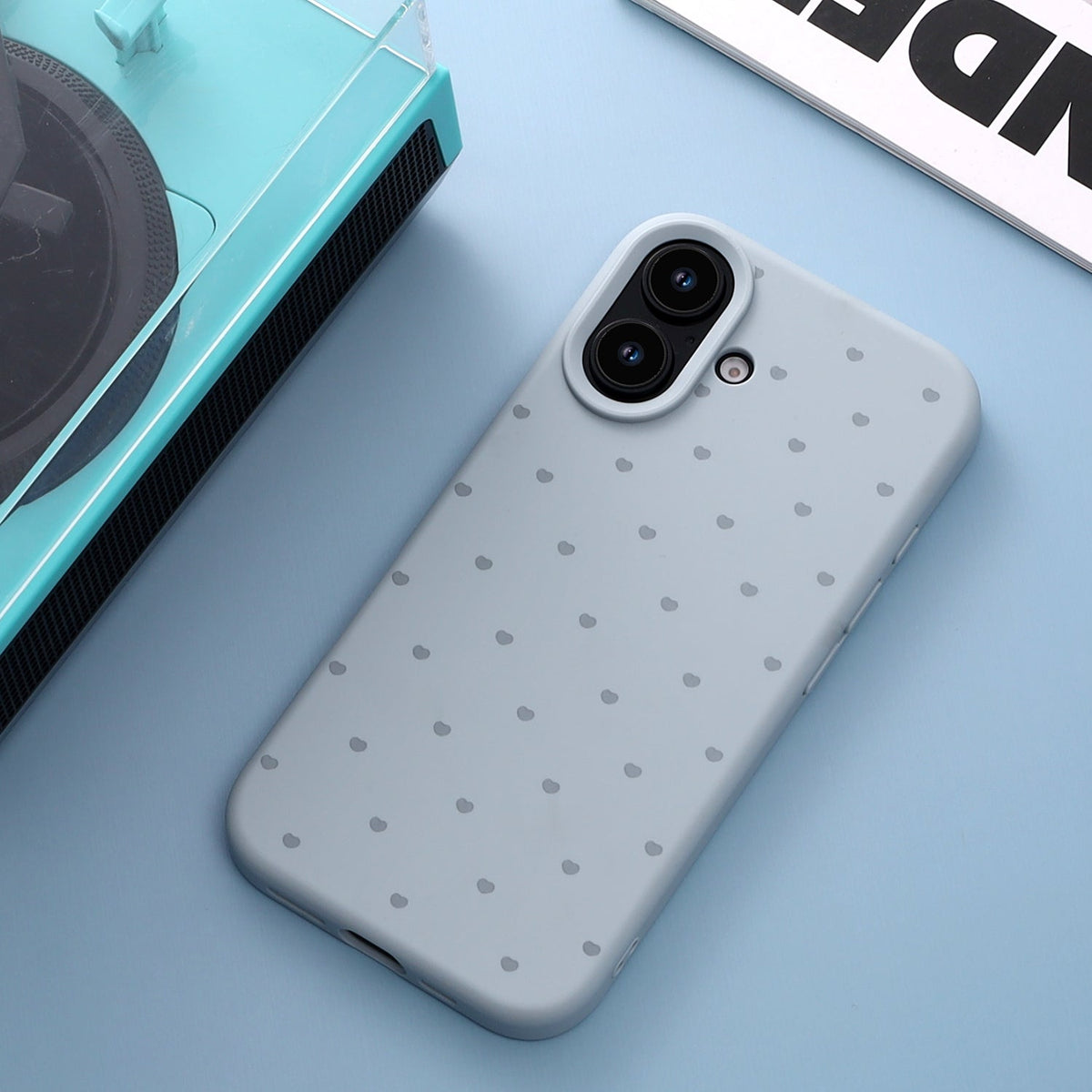 iPhone 17 Hoesje - Blauw - Hartjes Back Cover