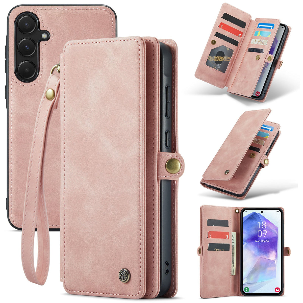 Samsung Galaxy S26 Hoesje - Pale Pink - 2 in 1 Bookcase met 10 Kaart Vakken