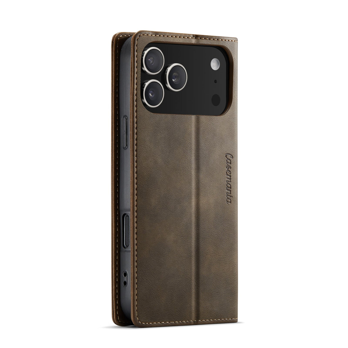 Apple iPhone 17 Pro Max Hoesje - Cedar Brown - Kunstleer Portemonnee Bookcase