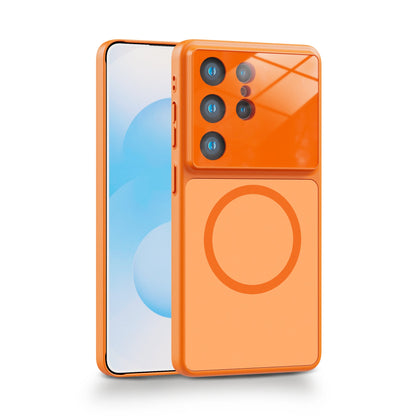 Samsung Galaxy S26 Ultra Hoesje - Oranje - Magnetische Matte Siliconen MagSafe Back Cover met Camerabescherming
