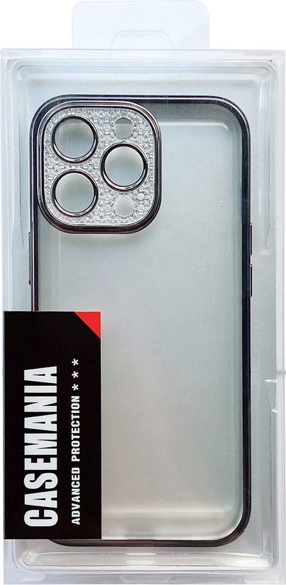 Apple iPhone 13 Hoesje - Zwart - Glitter Back Cover