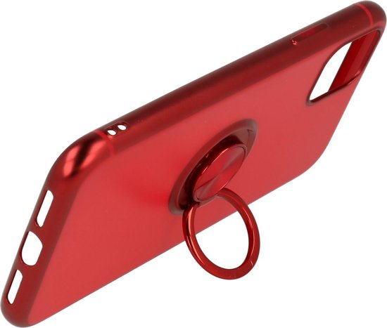 Apple iPhone 11 Pro Max Hülle - Rot - Silikon-Ring-Ständer-Backcover