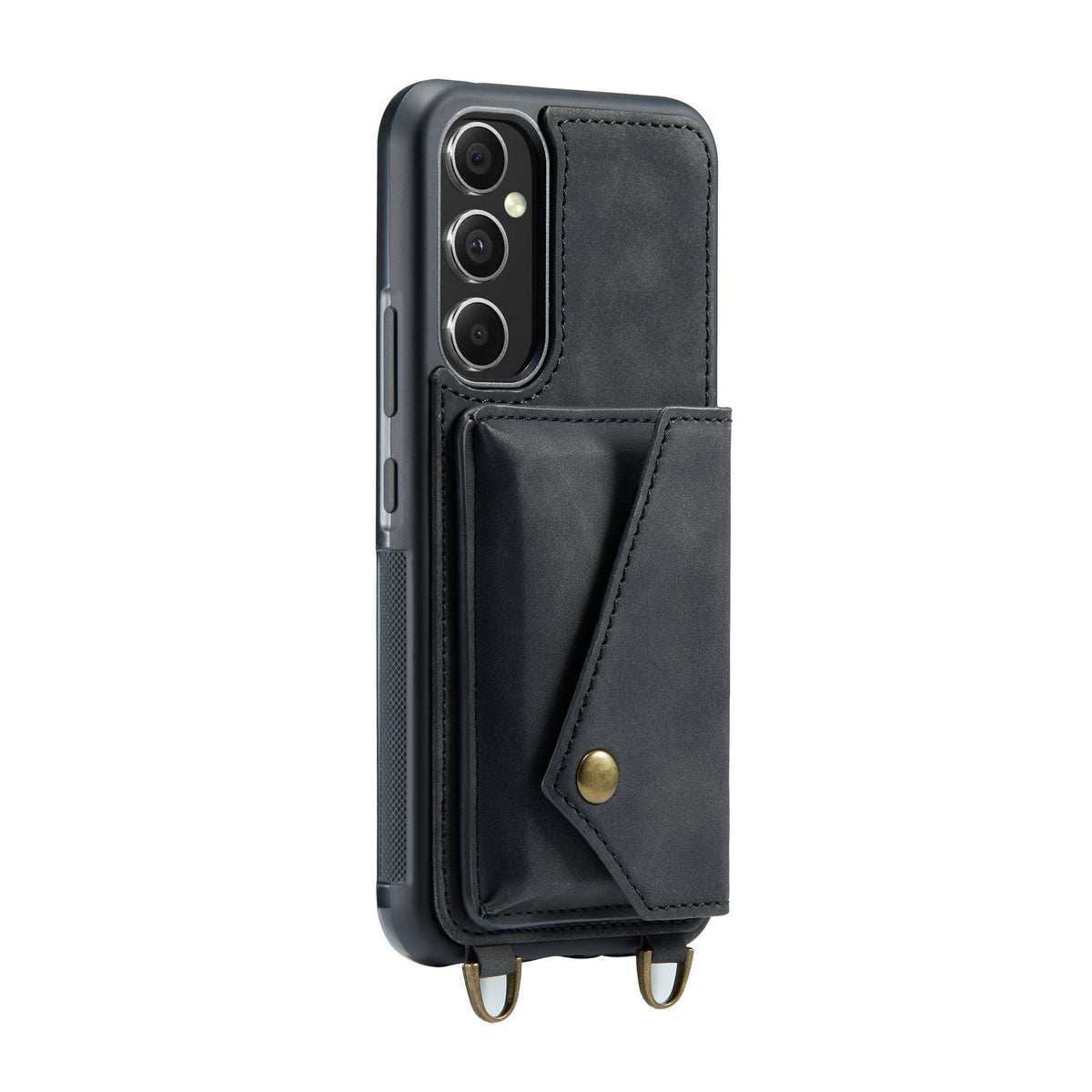 Samsung Galaxy A14 4G Hoesje - Charcoal Gray - Luxe Back Cover met Telefoonkoord