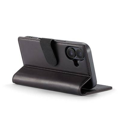 iPhone 16 Hoesje - Zwart - Leather Bookcase