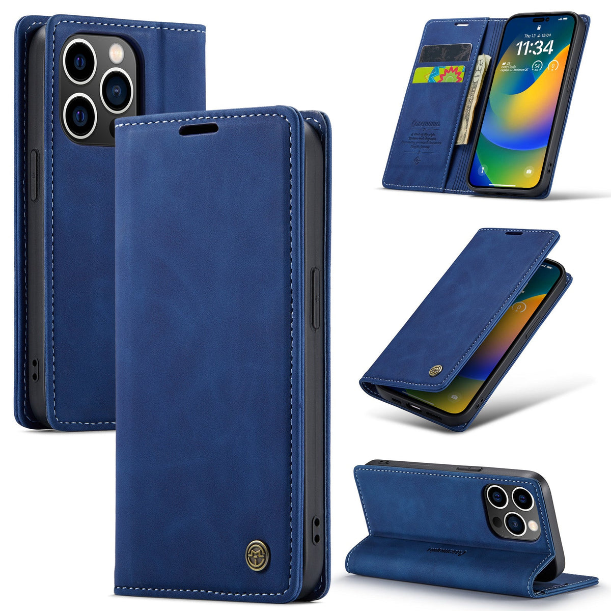 Apple iPhone 15 Pro Max Case - Navy Blue - Slim Wallet Case