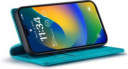 Apple iPhone 14 Pro Hülle - Azure Blue - Schlanke Klapphülle mit Kartenfach