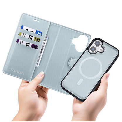 Apple iPhone 17 Hoesje - Baby Blue - 2 in 1 Velvet Bookcase