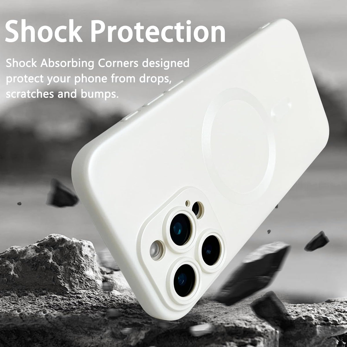 Apple iPhone 16 Pro Max Hoesje - Zilver - Matte Siliconen MagSafe Back Cover