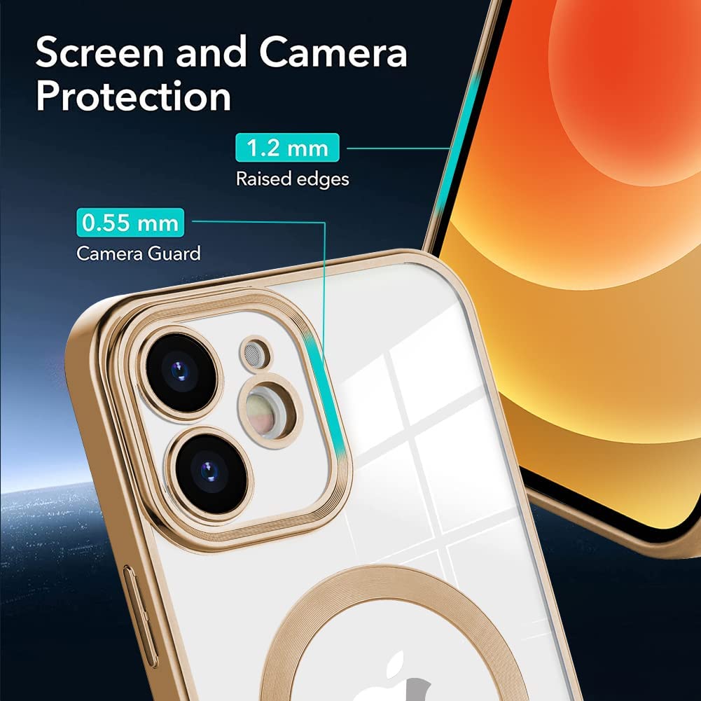 iPhone 12 Hoesje - Goud - Siliconen Magsafe Back Cover