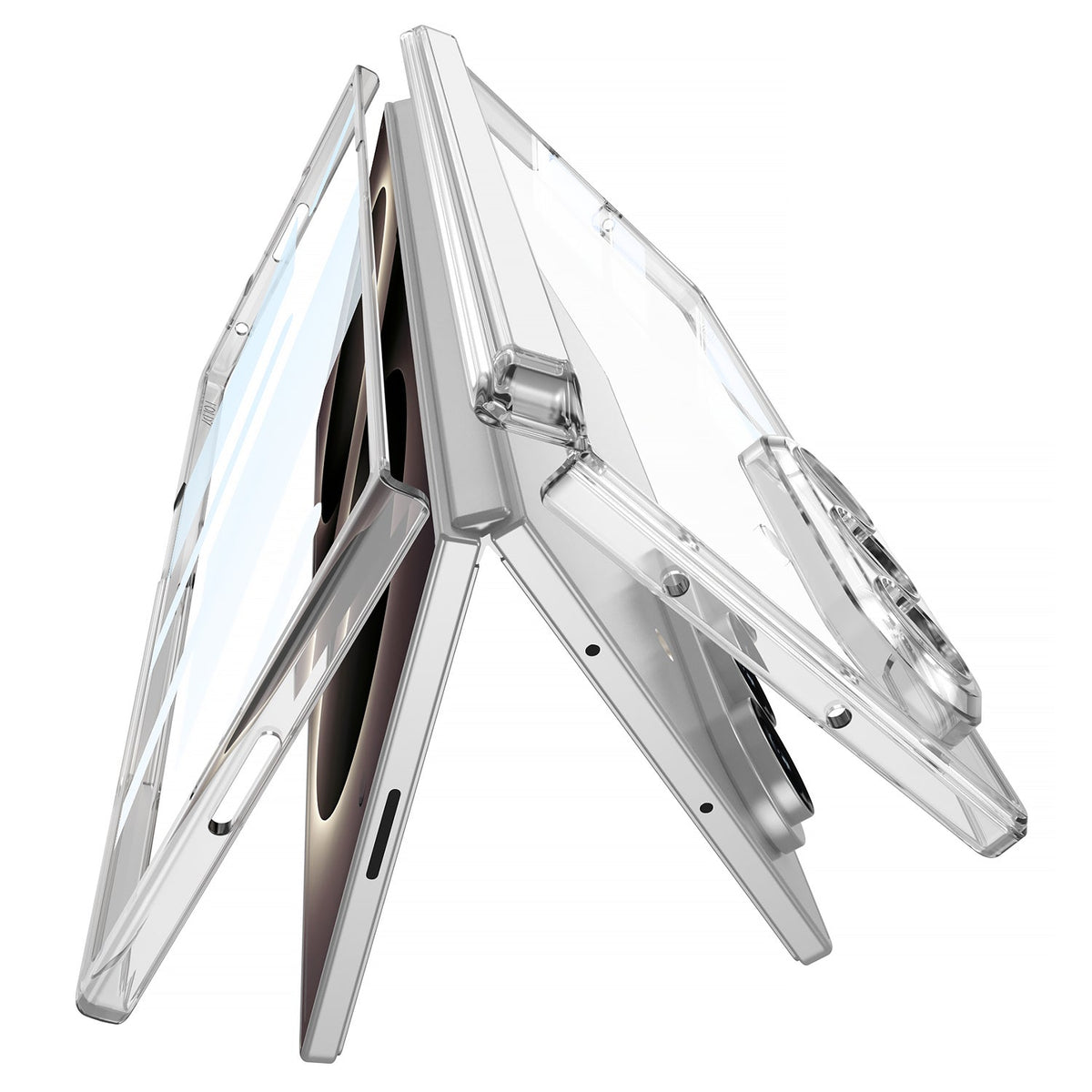 Samsung Galaxy Z Fold8 Ultra Hoesje - Transparant - 360 Graden Full Body Case met Ingebouwde Screenprotector