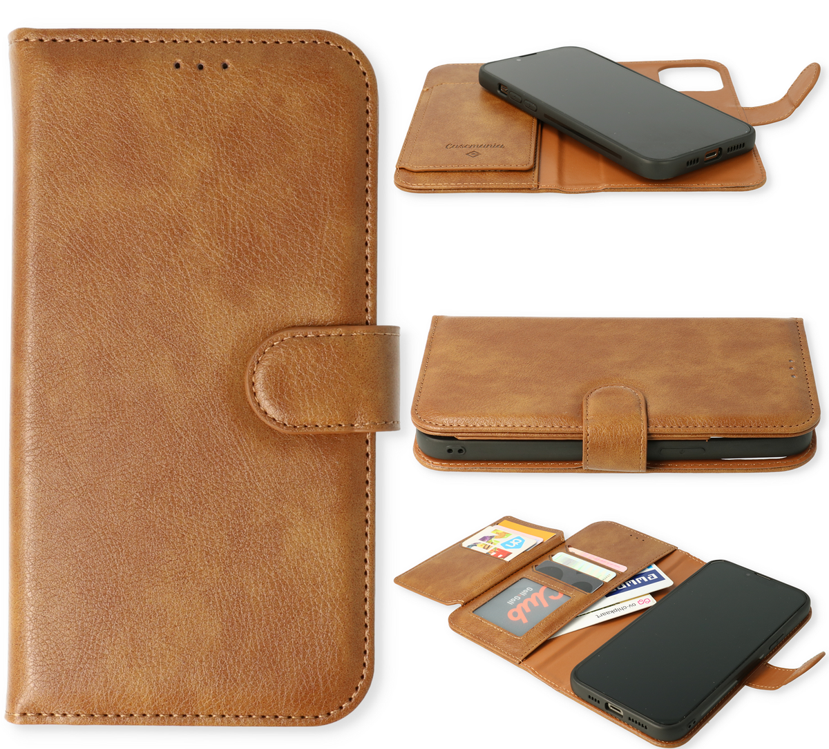 Apple iPhone 15 Pro Hoesje - Bruin - 2 in 1 MagSafe Bookcase met 10 Kaart Vakken