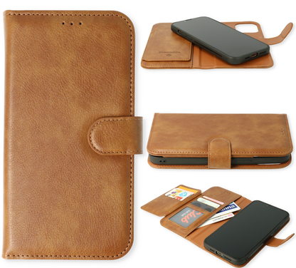 Apple iPhone 15 Pro Hoesje - Bruin - 2 in 1 MagSafe Bookcase met 10 Kaart Vakken