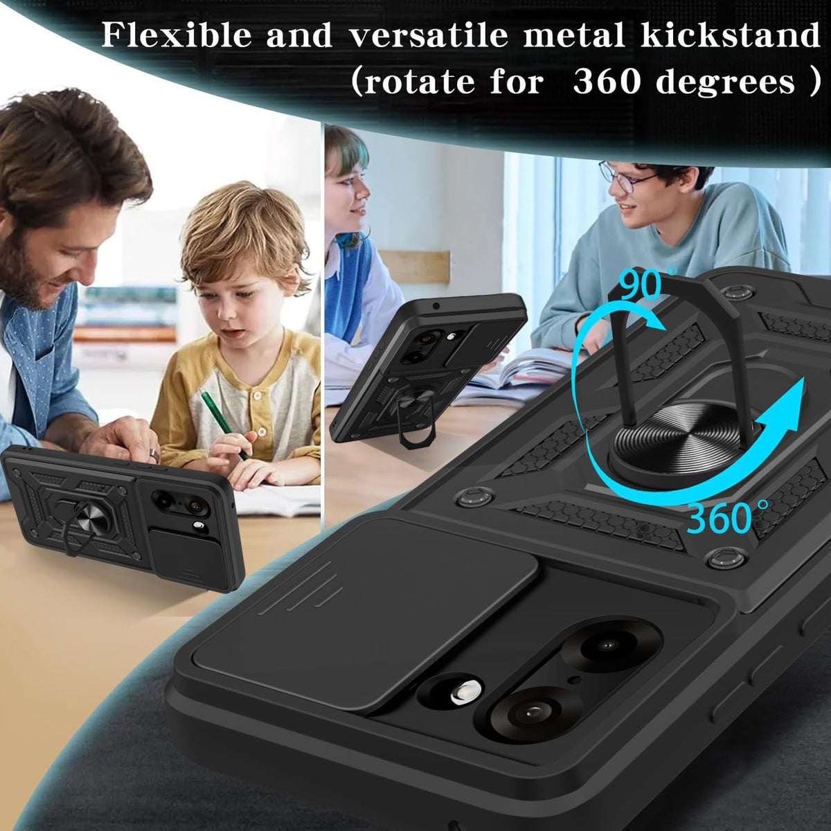 OnePlus Nord CE5 Hoesje - Zwart - Armor Kickstand Back Cover