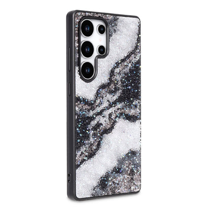 Samsung Galaxy S24 Ultra Hoesje - Zwart - Diamant Marmer Glitter Back Cover