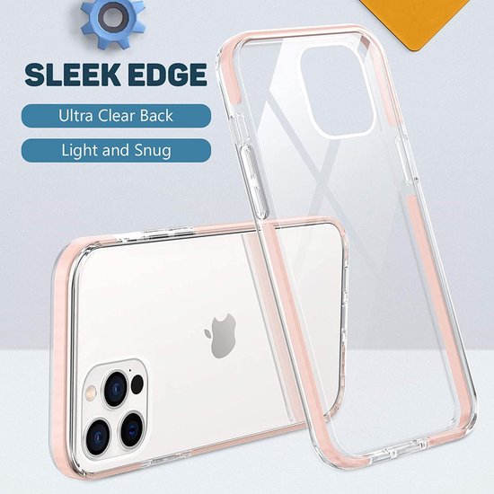 Apple iPhone 12 Hoesje - Roze - Anti-Shock Back Cover