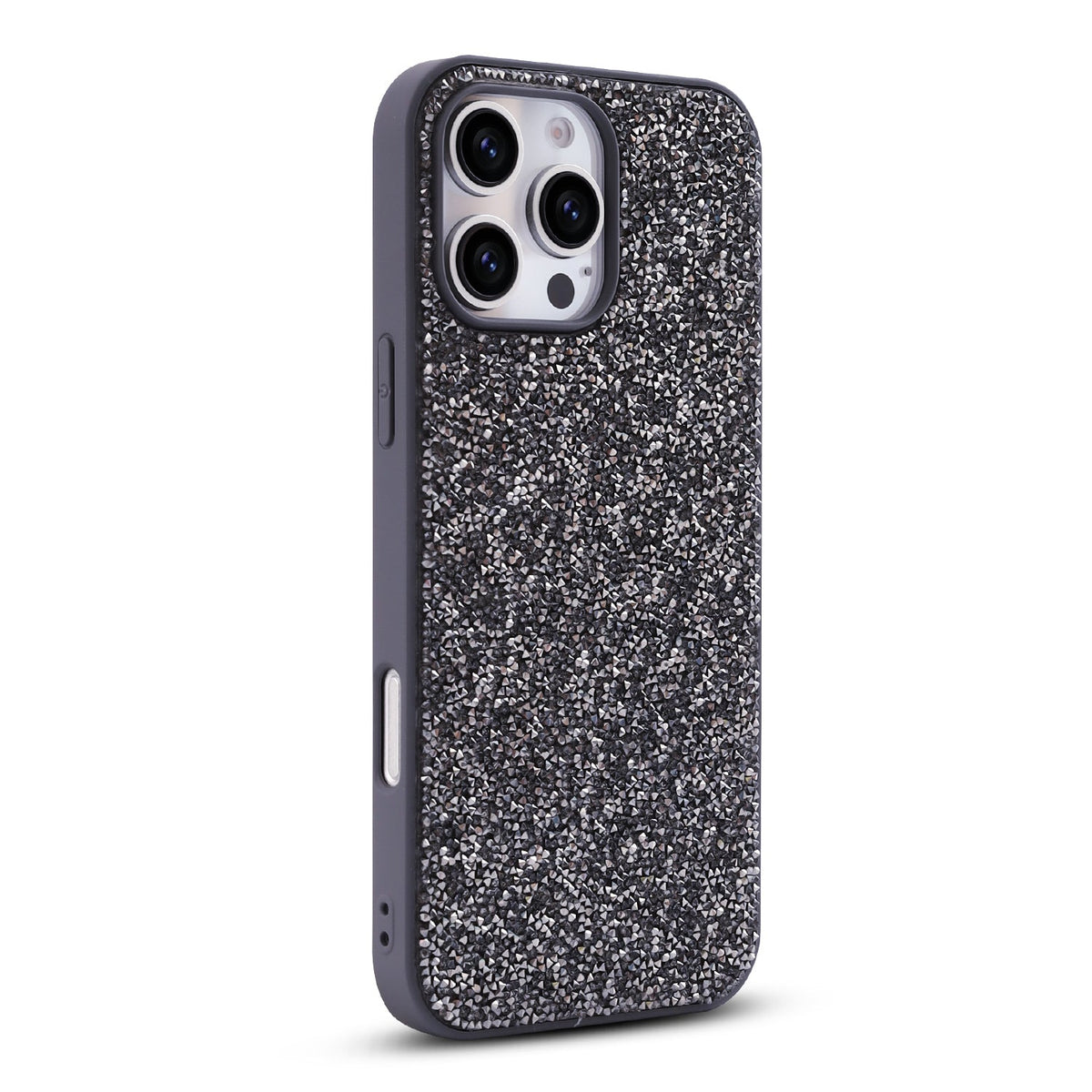 Apple iPhone 16 Pro Max Hoesje - Zilver - Diamant Glitter Back Cover