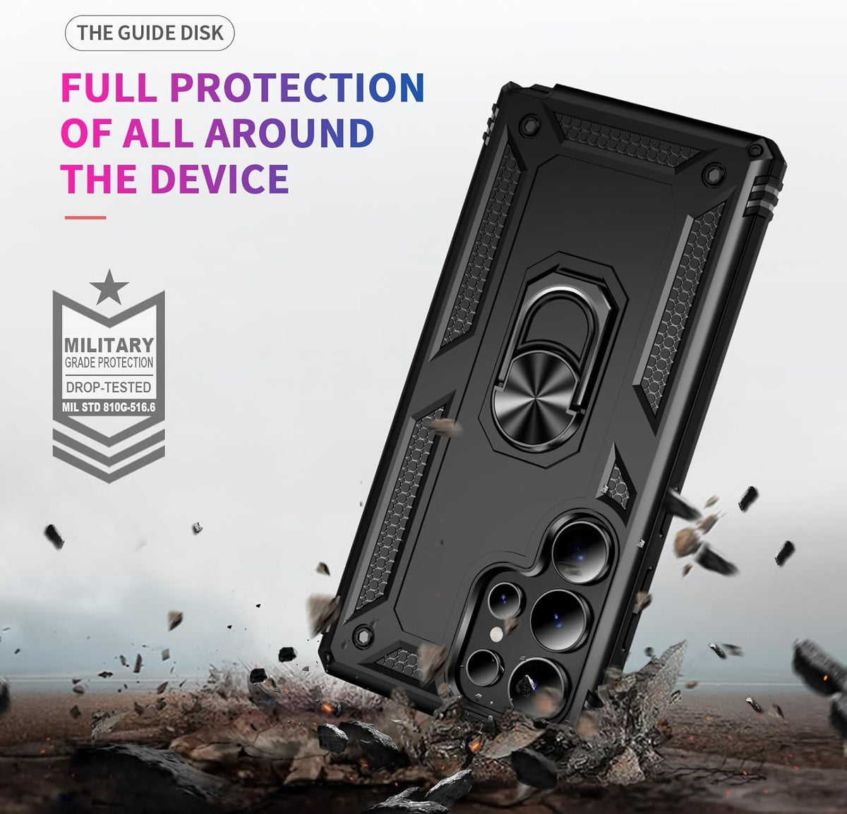 Samsung Galaxy S25 Ultra Hoesje - Zwart - Hybride Armor Kickstand Back Cover