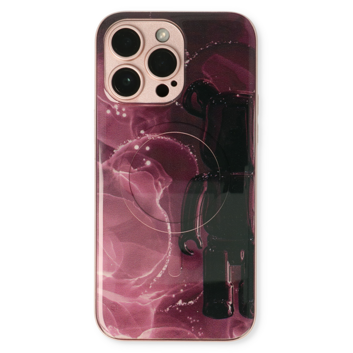 Apple iPhone 14 Pro Max Case - Red - Silicone Marble MagSafe Back Cover