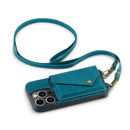 Apple iPhone 15 Pro Hoesje - Emerald Green - Luxe Back Cover met Telefoonkoord