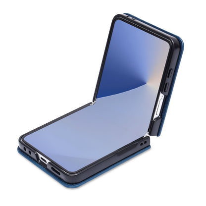 Samsung Galaxy Z Flip 7 Hoesje - Navy Blue - Ring Kickstand Back Cover