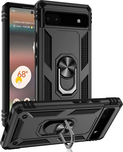 Coque Google Pixel 6A - Noir - Étui arrière avec béquille intégrée