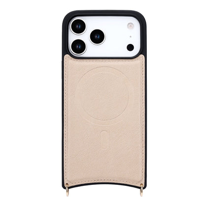 Apple iPhone 18 Pro Max Hoesje - Beige - 'Amsterdam' Serie 2 in 1 MagSafe Crossbody Cover met Pouch
