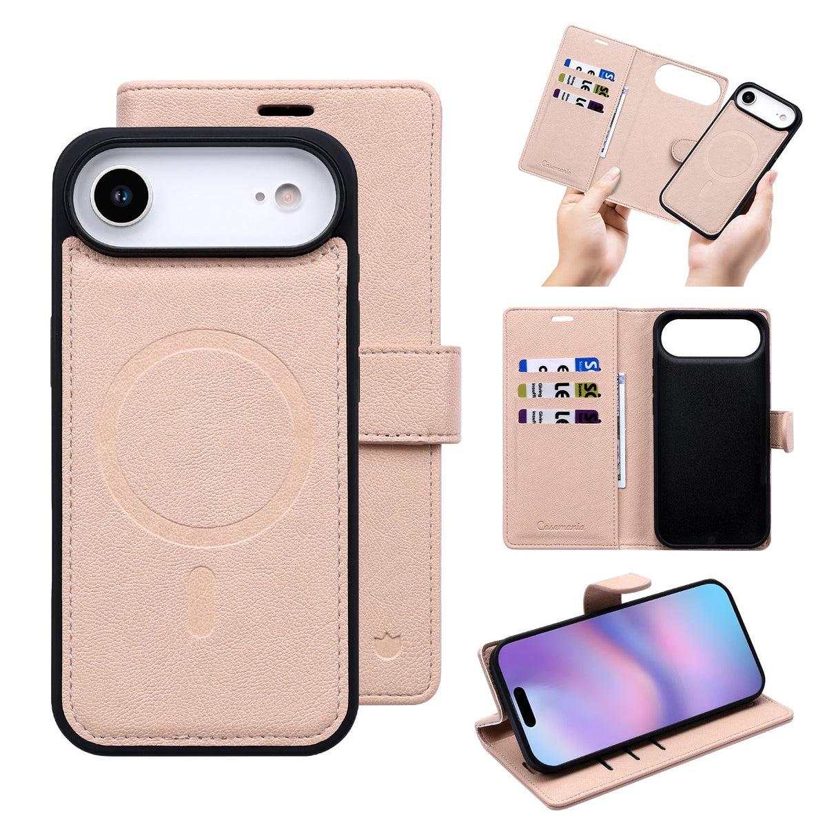 Apple iPhone Air Hoesje - Pale Pink - 2 in 1 MagSafe Bookcase
