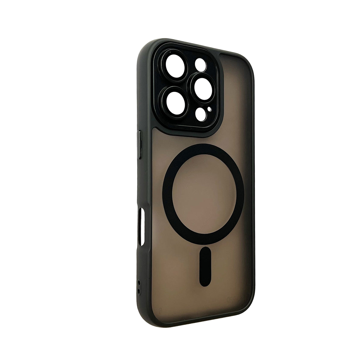Apple iPhone 16 Pro Hoesje - Zwart - Matte Armor MagSafe Back Cover met Camerabescherming