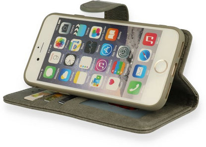 iPhone SE 2022 Hoesje - Grijs - Luxe Portemonnee Bookcase