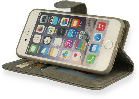 Apple iPhone SE (2020) Hoesje - Grijs - Luxe Bookcase
