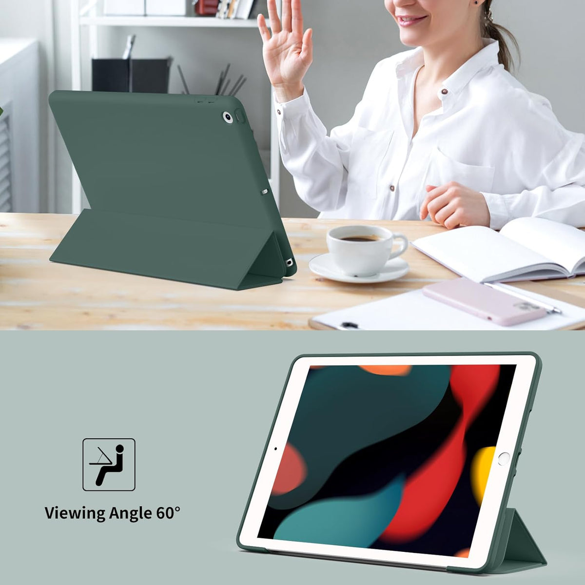 Apple iPad Air 1 9.7 (2013) Tablet Case - Green - Smart Cover