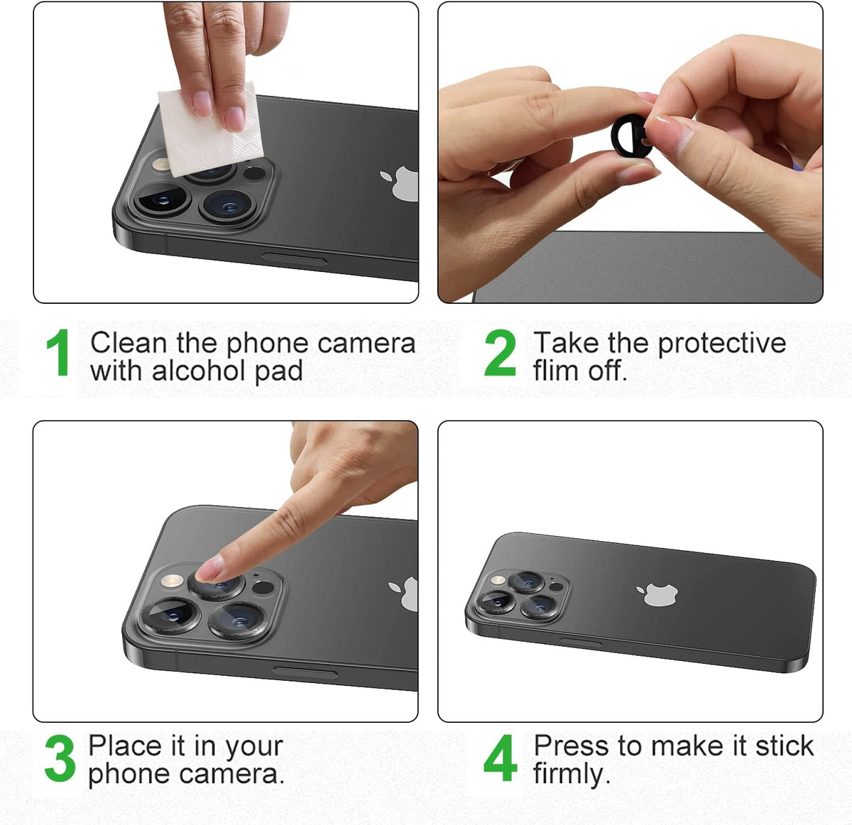 Apple iPhone 15 Pro Max Lens Protector - Grijs - 1 Stuk