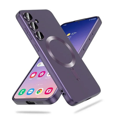 Samsung Galaxy S24 Hoesje - Paars - Matte Siliconen MagSafe Back Cover