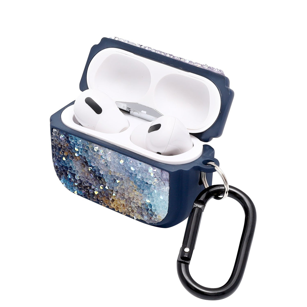 Apple AirPods Pro 2 / Pro Case - Diamond Marble Glitter with Ring - Blue