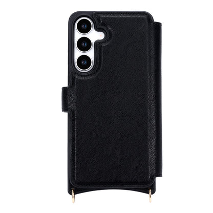 Samsung Galaxy S25 Hoesje - Zwart - 'Amsterdam' Magnetische Wallet Case met Pasjeshouders en