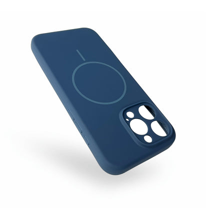 Apple iPhone 16 Pro Case - Blue - Extra Strong Liquid Silicone MagSafe Back Cover with Magnetic Ring