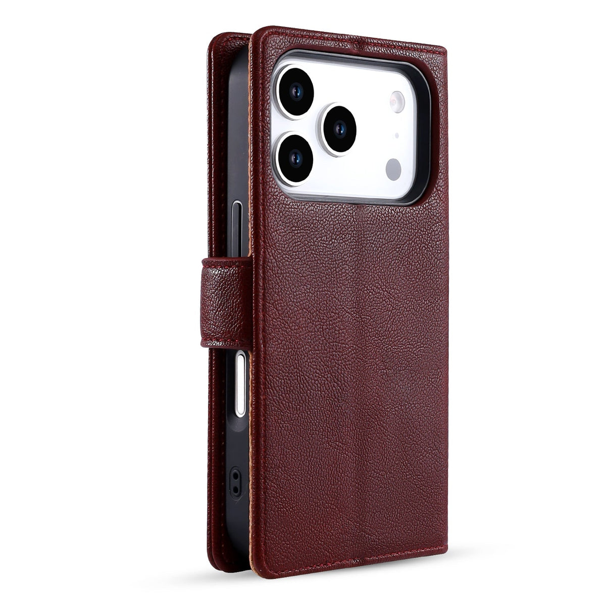 Apple iPhone 18 Pro Hoesje - Burgundy Red - 2 in 1 Lederlook MagSafe Bookcase