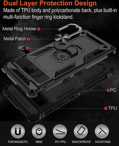 Google Pixel 7 Pro Hoesje - Zwart - Armor Kickstand Back Cover