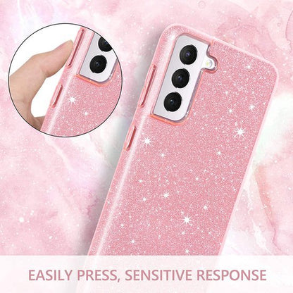 Coque Samsung Galaxy S22 Plus - Rose - Étui arrière à paillettes