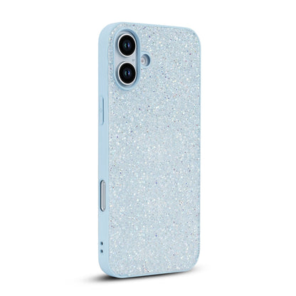 Apple iPhone 16 Hoesje - Blauw - Diamant Glitter Back Cover
