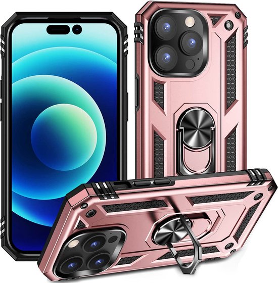 Apple iPhone 14 Pro Case - Rose Gold - Armor Kickstand Back Cover