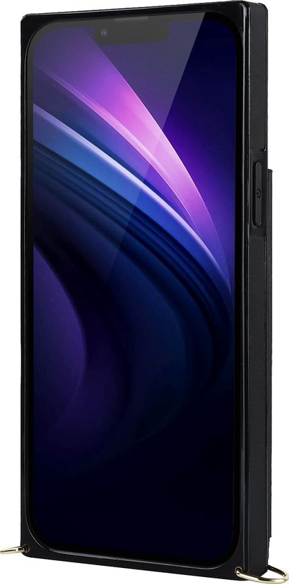 Apple iPhone 14 Pro Max Hoesje - Zwart - Luxe Back Cover met Telefoonkoord en Rits