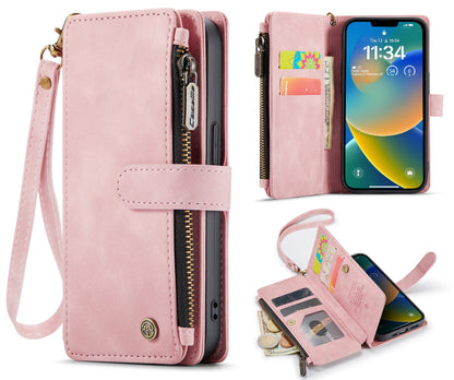 iPhone 14 Hoesje - Pale Pink - Luxe Bookcase met Rits