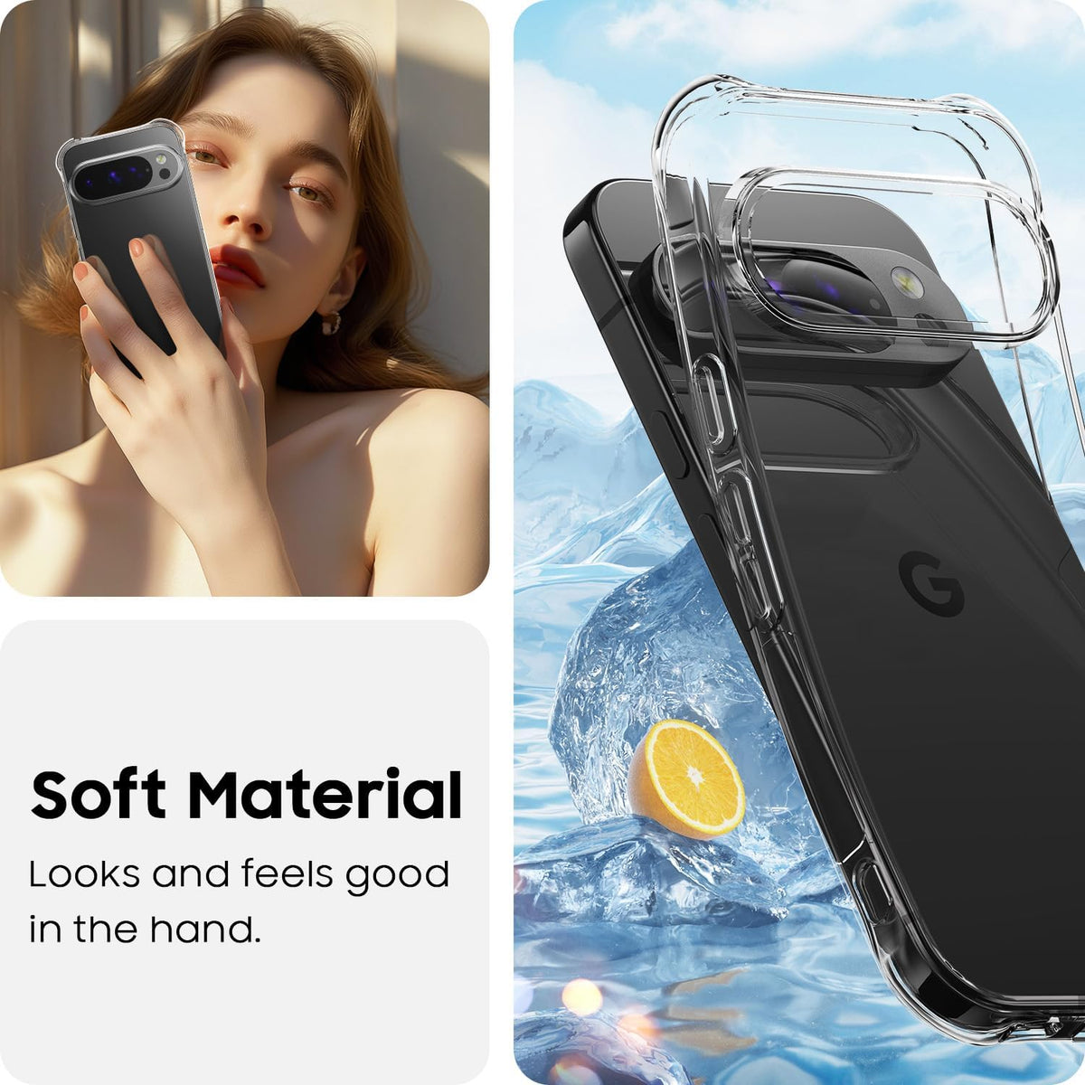 Google Pixel 10 Pro XL Case - Clear - Shockproof Back Cover