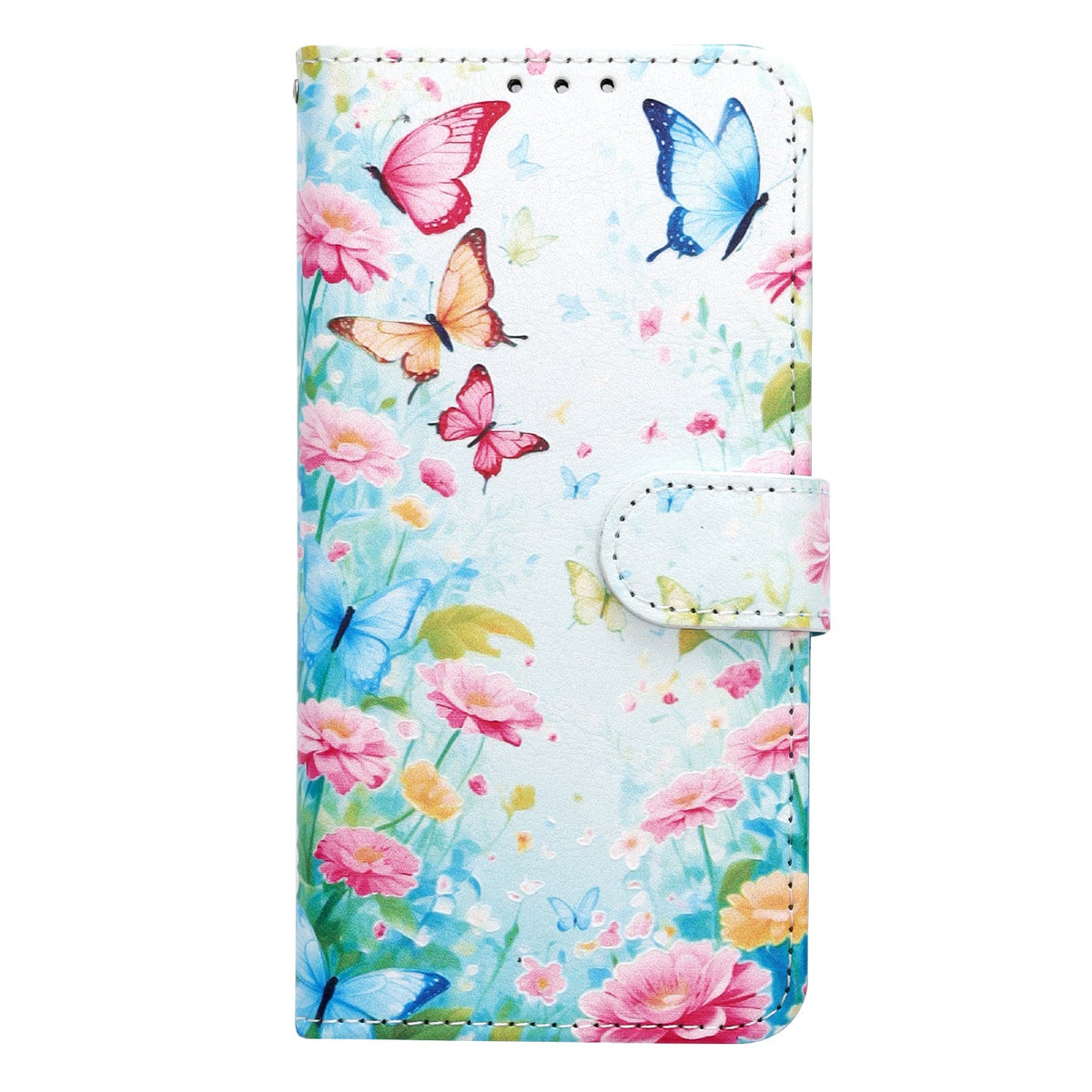 iPhone 12 Hoesje - Kleurrijk Vlinders en Bloemen - Print Bookcase