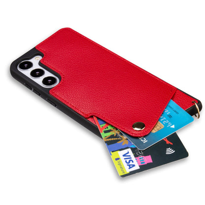 Samsung Galaxy S23 Plus Hoesje - Rood - Back Cover met Pols Bandje en Telefoonkoord
