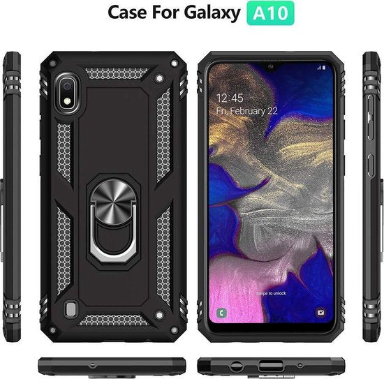 Samsung Galaxy A10 Hoesje - Zwart - Armor Kickstand Back Cover