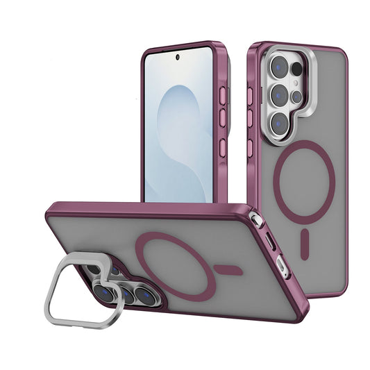 Samsung Galaxy S26 Ultra Case - Wine Red - Bumper Matte MagSafe Back Cover with Camera Kickstand