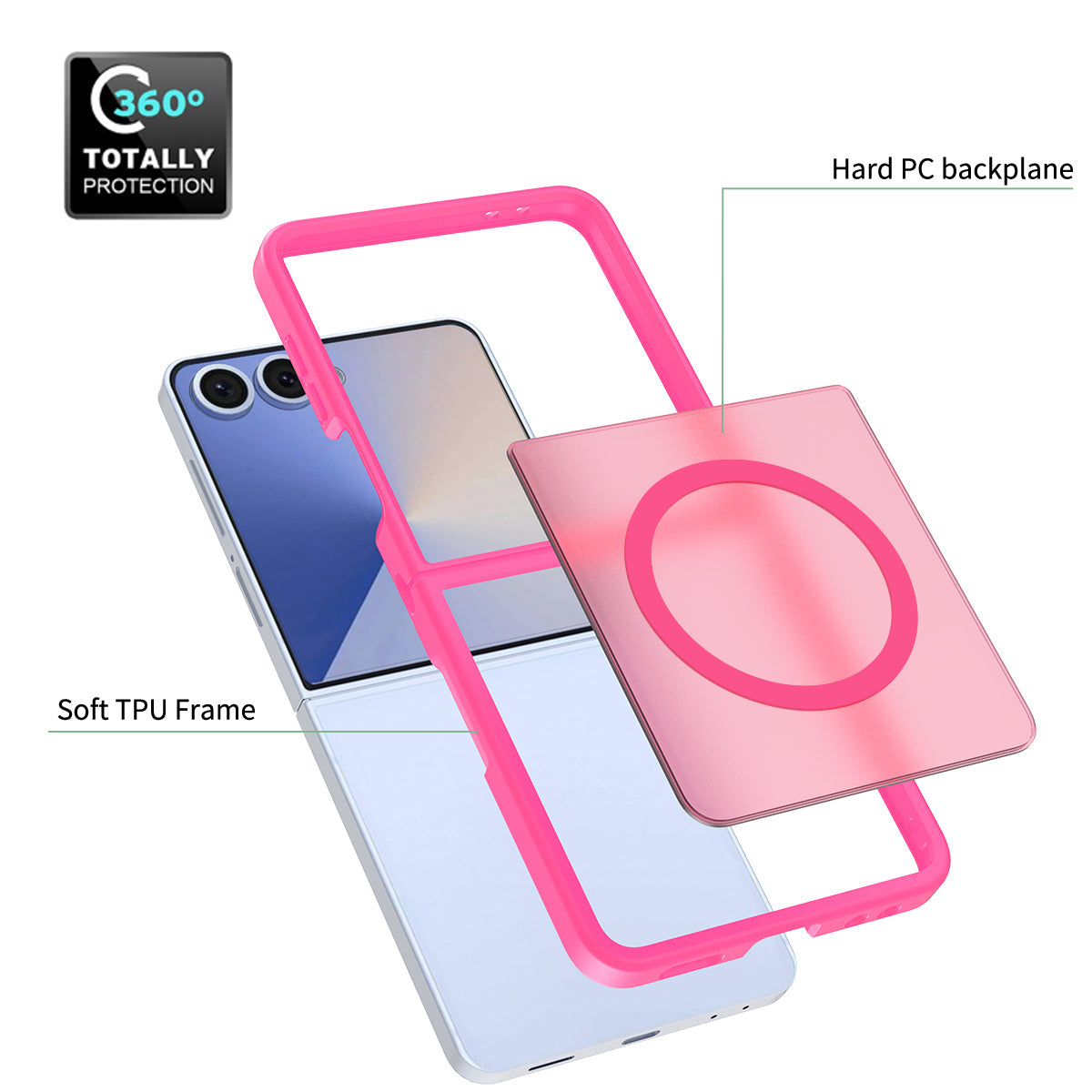 Samsung Galaxy Z Flip 7 Case - Pink - Matte Armor MagSafe Back Cover