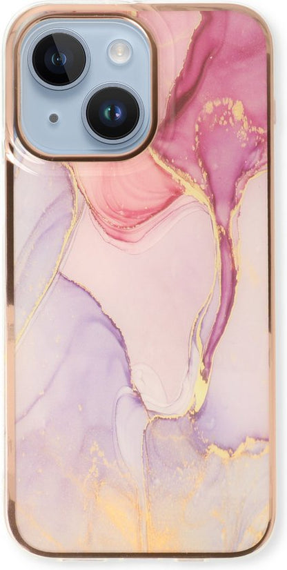 iPhone 14 Plus Hoesje - Nova - Siliconen Marmer Back Cover